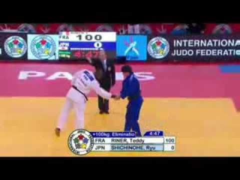 Judo Grand Slam Paris 2013: Teddy RINER (FRA) - Ryu SHICHINOHE (JPN) Elimination [+100kg]