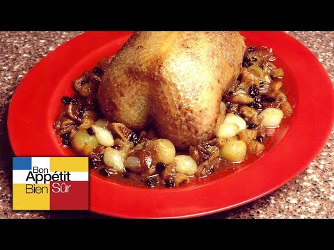 [Recette] Canette de la Dombes, rôtie au four, salade de pissenlits - Chef Jean-Paul Lacombe