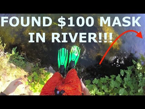 Found Ray Bans, Tusa Mask and Snorkel, Flask, Cash, Sunglasses in River!!! (River Treasure)