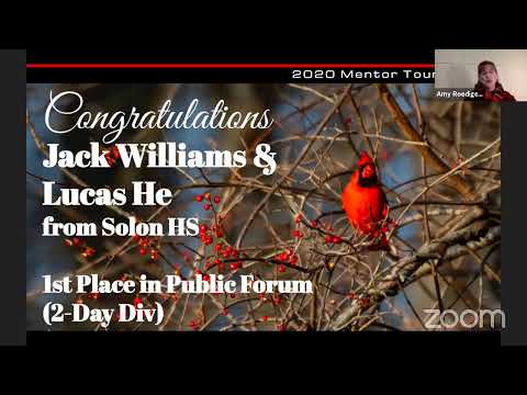 2020 Mentor HS Speech and Debate Tournament Awards