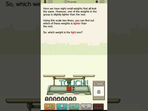 Professor Layton and the Curious Village (HD) - Puzzle 6: Light Weight