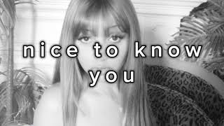 Cover art for NIce to know you