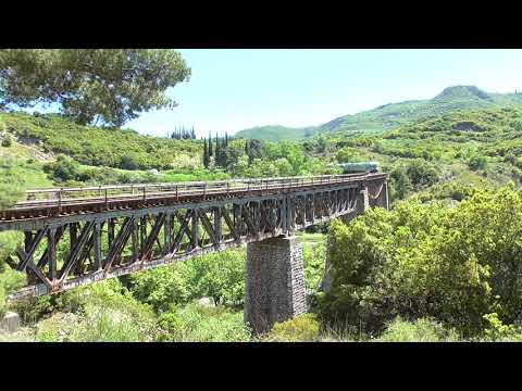 passenger train 3520 passes from gorgopotamo bridge