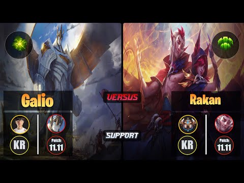 Effort GALIO (Support) [Aftershock] VS RAKAN - Challenger KR Patch 11.11