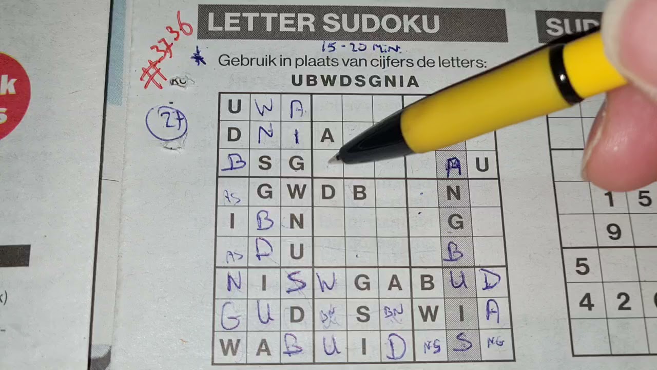 (#3736) Monday. 🌻 Letter Sudoku puzzle. Bonus Extra edition. 11-22-2021 Extra part 1 of 3