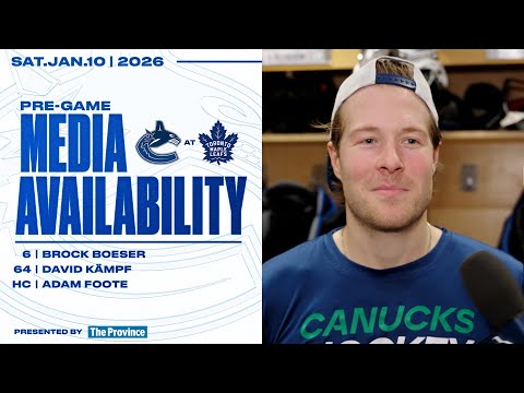 Brock Boeser, David Kämpf & Adam Foote Pre-Game Media | Canucks at Maple Leafs (Jan 10, 2026)