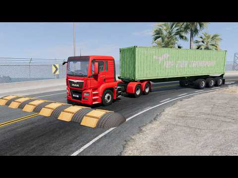 Trucks vs SpeedBump #02 | BeamNG Drive | BeamNG Noob