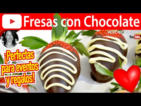 CÓMO HACER FRESAS CON CHOCOLATE | Vicky Receta Facil Video