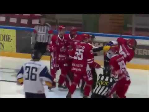 Michael Eskesen vs Jesper Svennberg preseason hockey fight