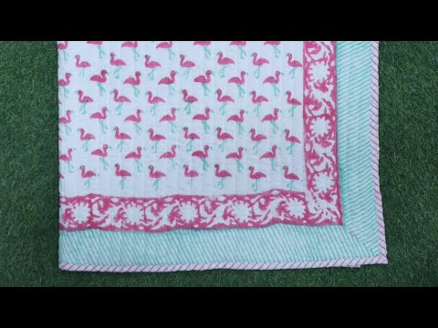 Hand block printed baby quilt pure manufacturer