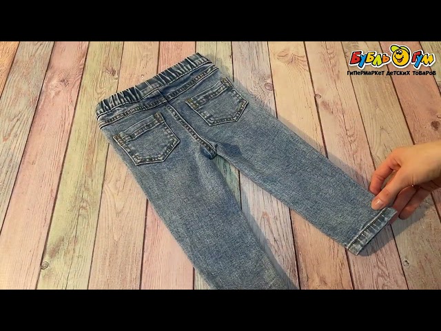 Брюки Lanson Kids джинсовые на резинке светло-синие - видео