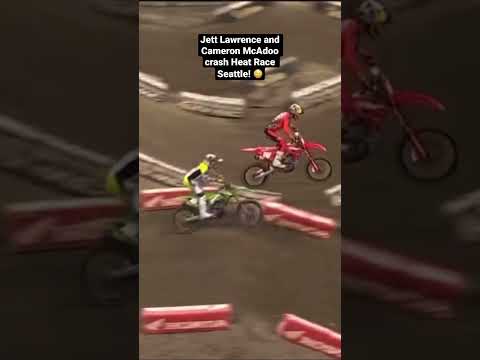 Jett Lawrence and Cameron McAdoo crash from Seattle Heat Race! 😳