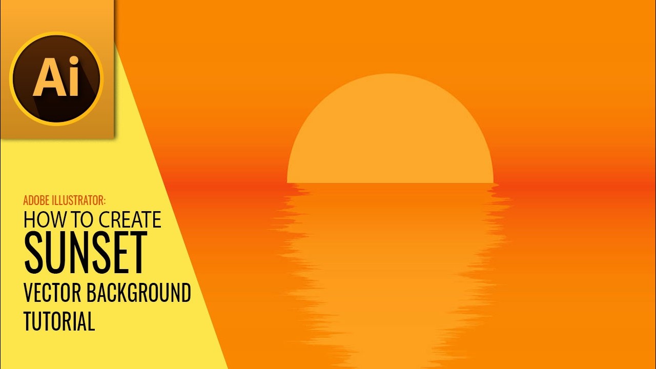 How to Create Sunset Vector Landscape Background Design in Adobe Illustrator | @AllFreePik