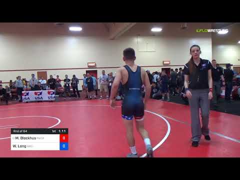 2018 Marine Corps US Open/UWW Junior Freestyle 65 Rnd Of 64 - Michael Blockhus (PWCRTC) Vs. Wyatt