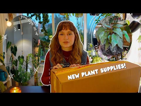 🪴 rousseau plant care unboxing + trying new products! foldable pots, light install, + more 📦