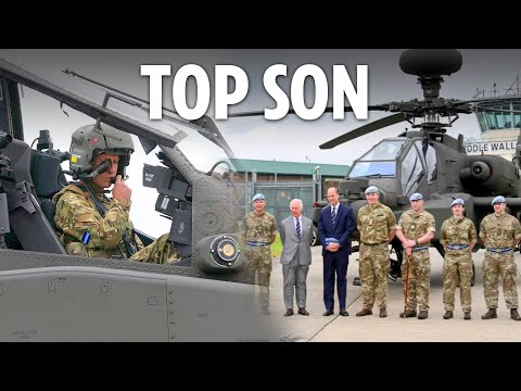 Prince William flies Apache gunship after King Charles makes him chief of Harry's old Army unit