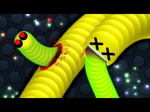 Slither.io 1 Giant Hacker Snake vs Troll Snakes Epic Slitherio Gameplay