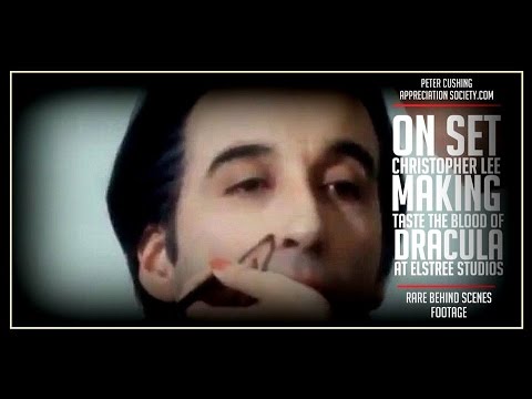 Sir Christopher Lee on set of Hammer's  'Taste the blood of Dracula' (1970)