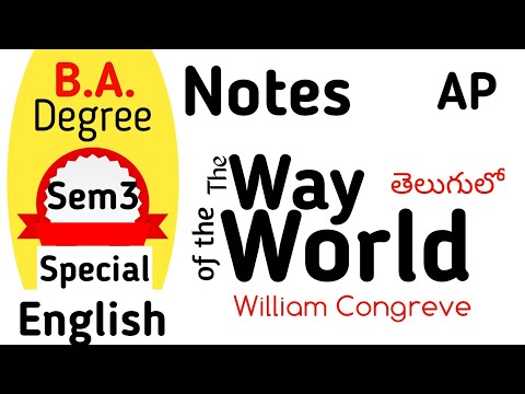 The Way of the World notes I Degree BA special English Semester 3