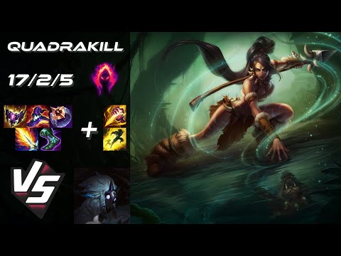 JUNGLE Nidalee vs Kindred [QUADRAKILL] - EU Grandmaster Patch 14.24