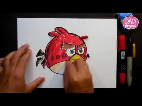 How to Draw an Angry Bird step by step (Red bird)