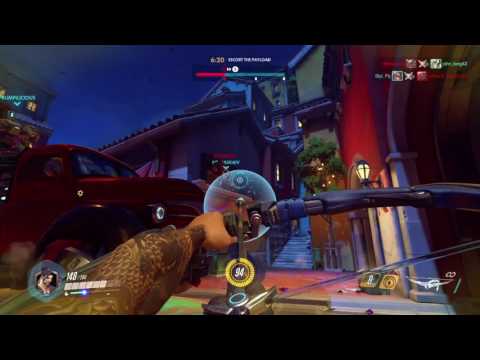 Overwatch Launch MP gameplay pt15 - Hanzo's Bow of Awesome