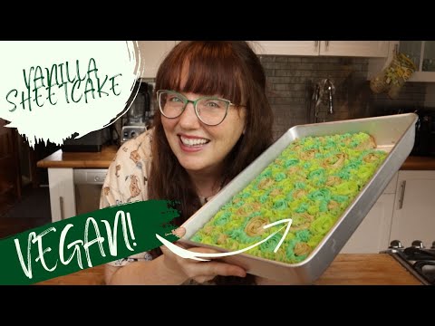 Super Easy Vegan Vanilla Sheet Cake
