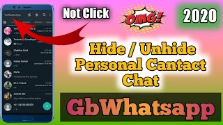 How to Hide/Unhide personal contact's chat in Gb whatsapp !! ( हिंदी में )