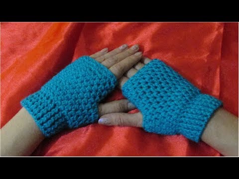 Mitene ( mănuși fără degete ) croșetate, model usor si rapid