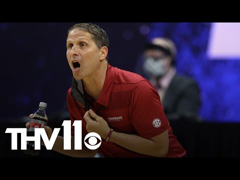 Eric Musselman reacts to Razorbacks loss against Baylor