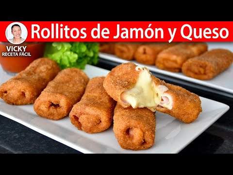 ROLLITOS DE JAMÓN Y QUESO | Vicky Receta Facil Video