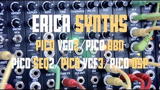 Video thumbnail for Erica Synths-Pico VCO2/Pico BBD/Pico SEQ2/Pico LPG /Pico DSP/Pico VCF3 demo by Dziam Bass