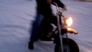 preview picture of video 'Shannon on Motorcycle in Snow'