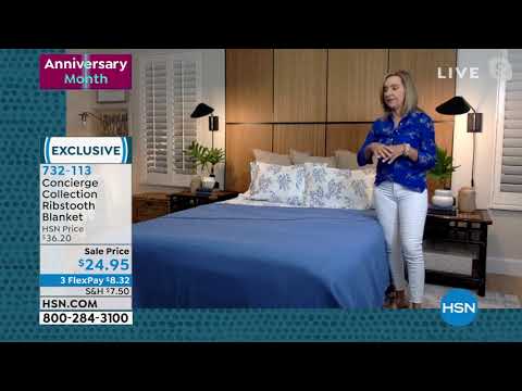 Concierge Collection 100% Cotton Ribstooth Blanket