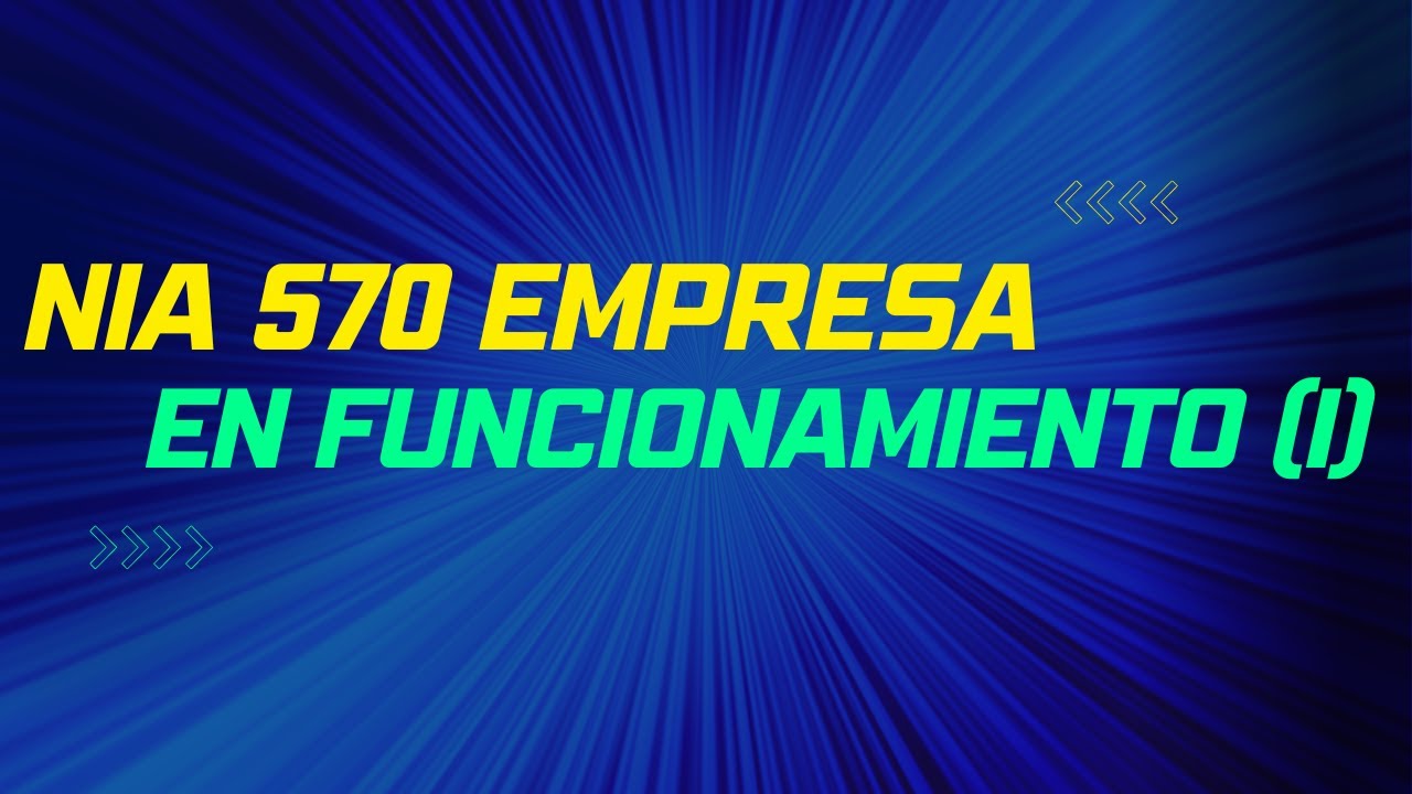Club de lectura : NIA 570 Empresa en Funcionamiento (I Parte)