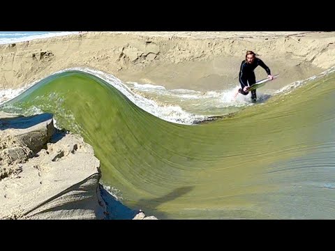 River connected to Ocean and formed waves to surf!