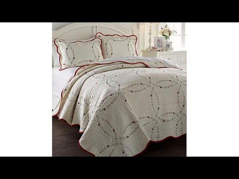 Cottage Wedding Ring 100% Cotton 3pc Quilt Set