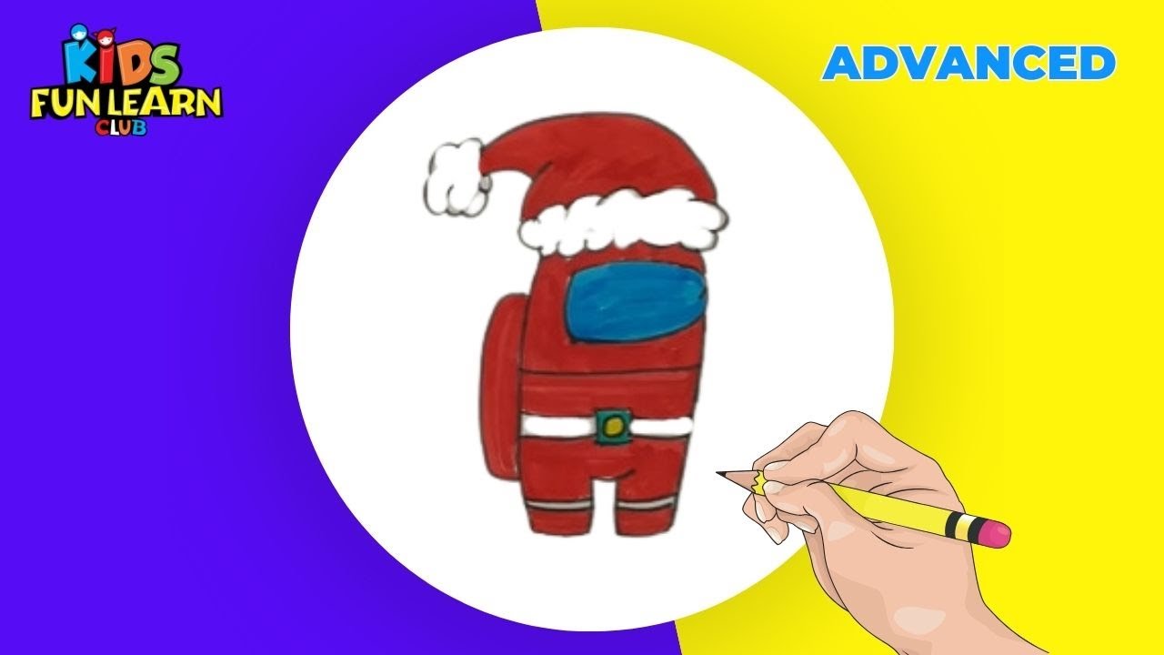 How to Draw Among Us Santa for Kids