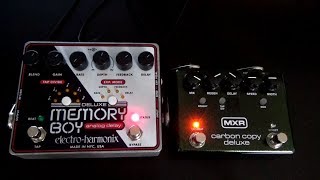 Video thumbnail for MXR Carbon Copy Deluxe vs. Electro Harmonix Deluxe Memory Boy - Analog Delay Comparison by DelayDude