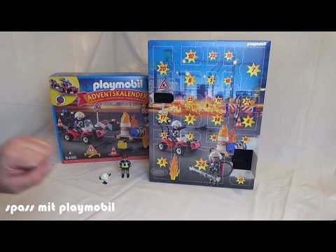 PLAYMOBIL 9486 Adventskalender Feuerwehreinsatz auf der Baustelle unboxing Teil 2