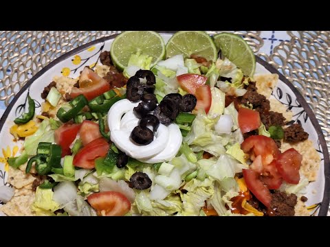 How to make the best Homemade Taco salad with refried beans