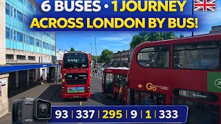 I Crossed London by 6 Buses! 🚌 Morden to Tooting (93, 337, 295, 9, 1, 333)