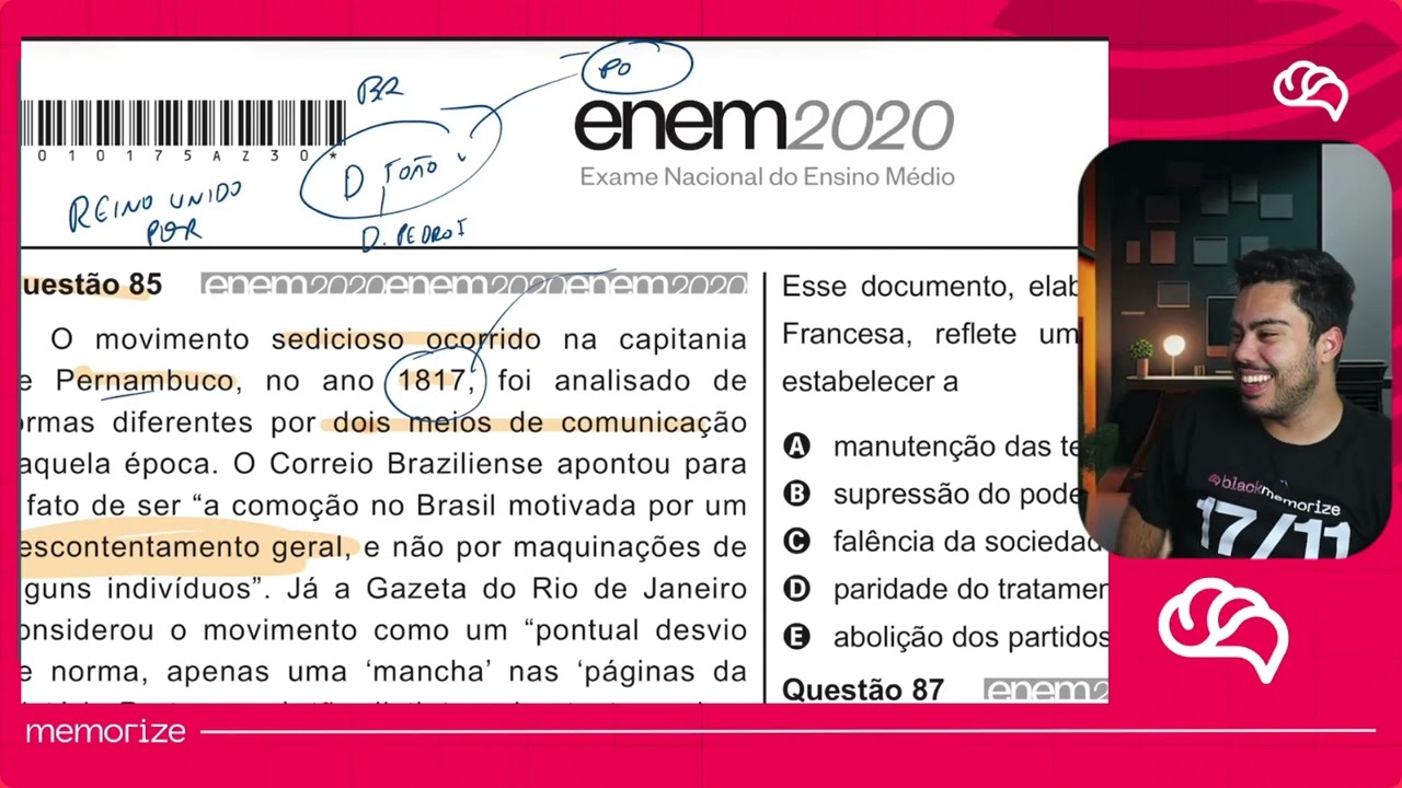 Resolução em Vídeo — Questão 85 ENEM 2020
