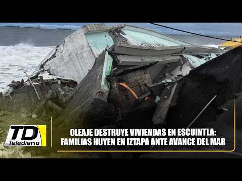 Oleaje destruye viviendas en Escuintla: familias huyen en Iztapa ante avance del mar