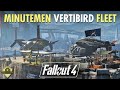 Fallout 4 Boston Airport Settlement Let's Build: Minutemen Vertibird FLEET!
