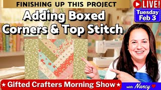 How to Finish A Jelly Roll Braid Tote Bag | Boxed Corners & Top Stitching - Sew With Me | GCMS #188
