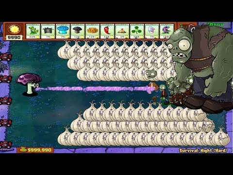 Plants vs Zombies Hack - 9999 Scaredy Shroom vs Gargantuar vs Zomboss