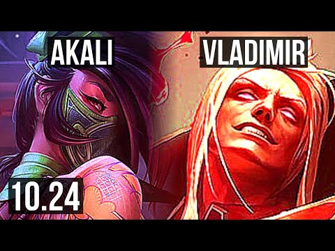 AKALI vs VLADIMIR (TOP) | 6 solo kills, 10/2/7, Legendary, 400+ games | BR Diamond | v10.24