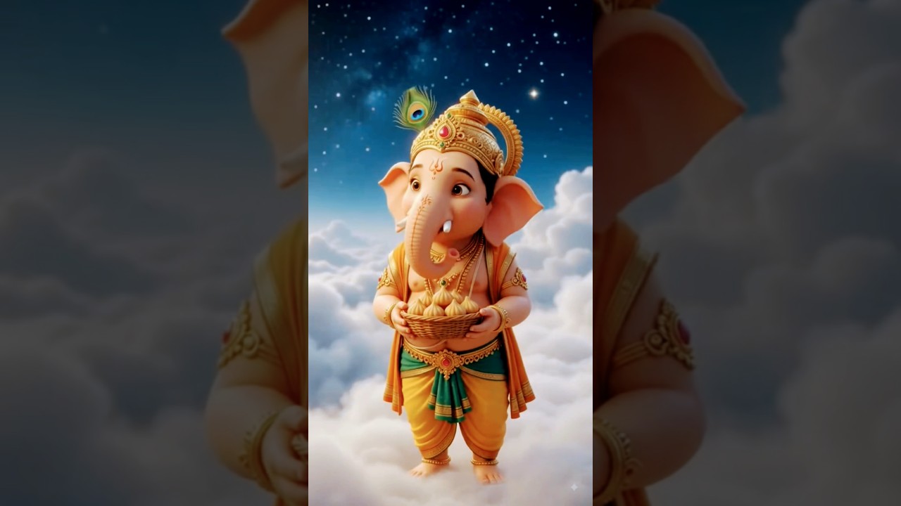 श्रीकृष्ण और गणेश जी की अद्भुत लीला ❤️🙏 | Krishna Ganesh #shorts # #dancingganesha #ganeshaarti