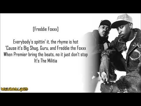 Gang Starr - The Militia ft. Big Shug & Freddie Foxxx (Lyrics)
